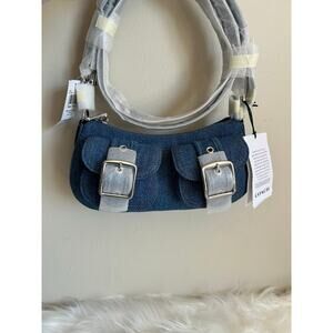 Coach Ashton Shoulder Bag Indigo Denim Cargo Buckle CA644 SV/Indigo